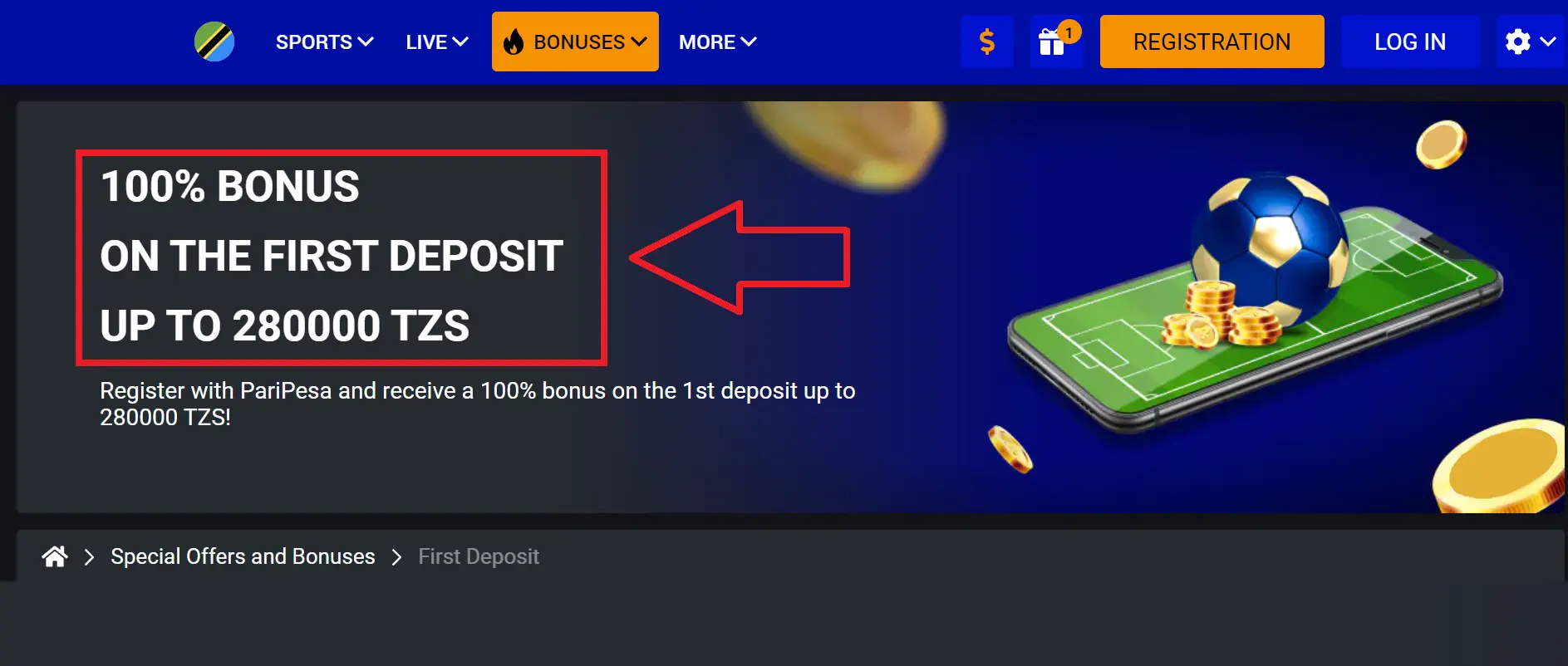 Sign up bonus from PariPesa Sign up bonus from PariPesa