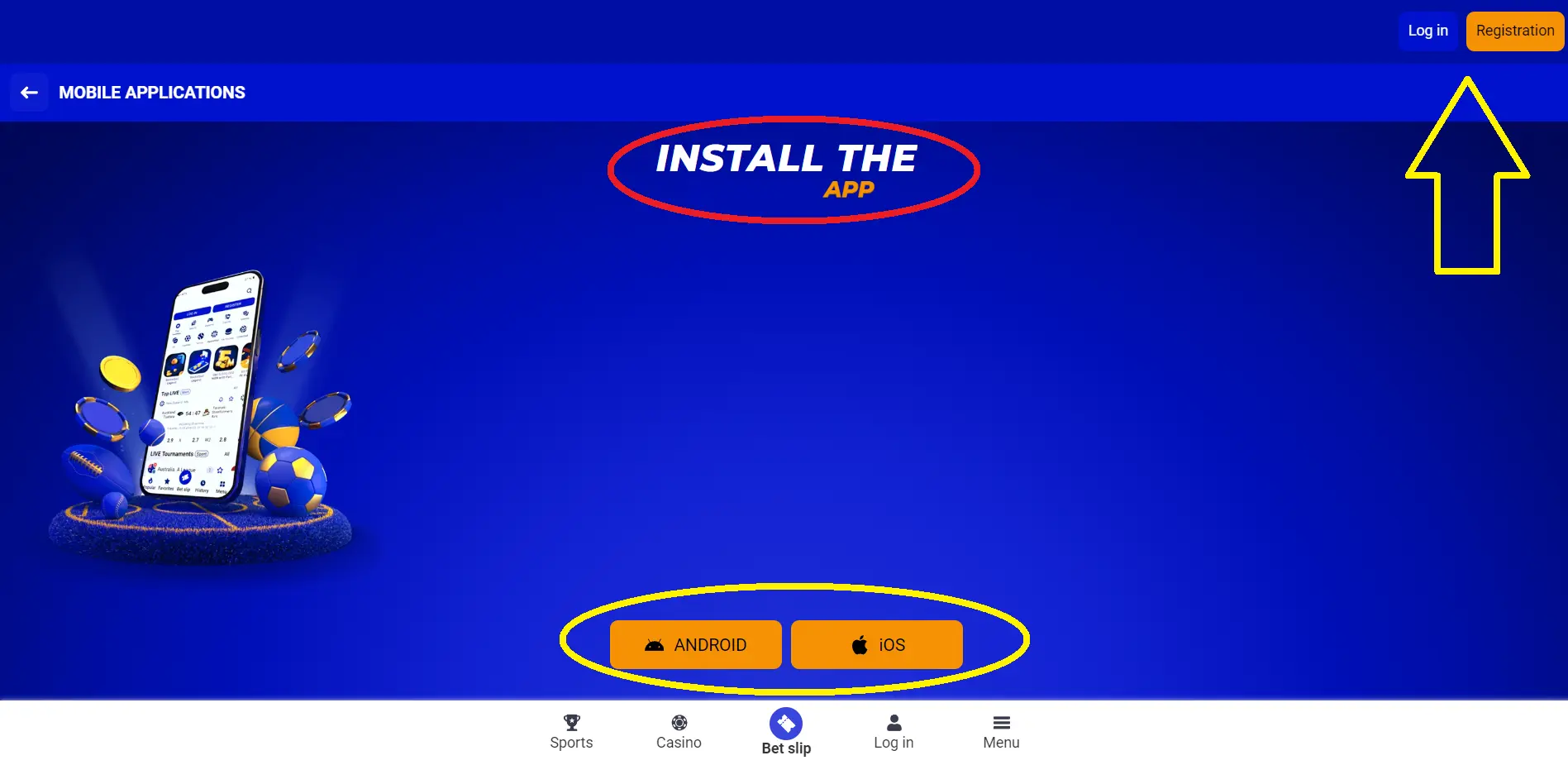 Betting in the mobile version of the site Betting in the mobile version of the site